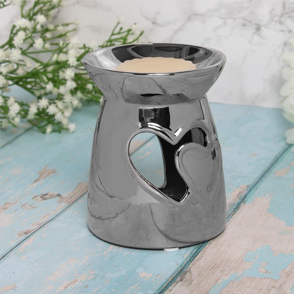 Desire Aroma Silver Hearts Wax Melt Warmer Extra Image 1